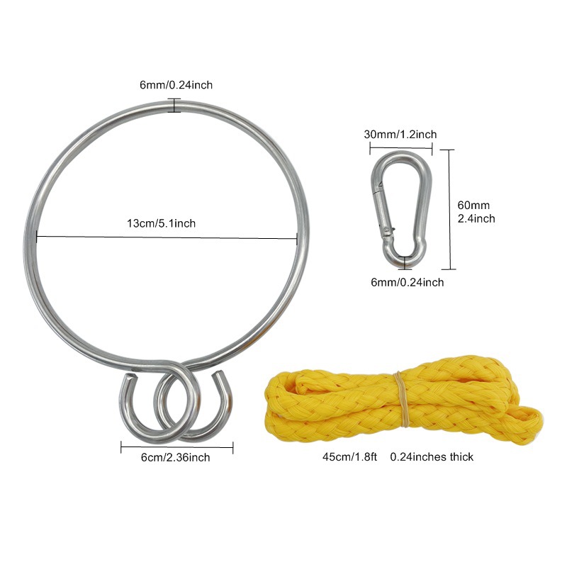 Stainless steel pull anchor ring suit factory direct supply marine accessories pull anchor ring sleeve 6MM anchor ring rope/hook yacht accessories