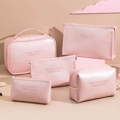 Cosmetic bag female PU leather travel waterproof portable wash bag cosmetics storage bag manufacturers wholesale can make LOGO