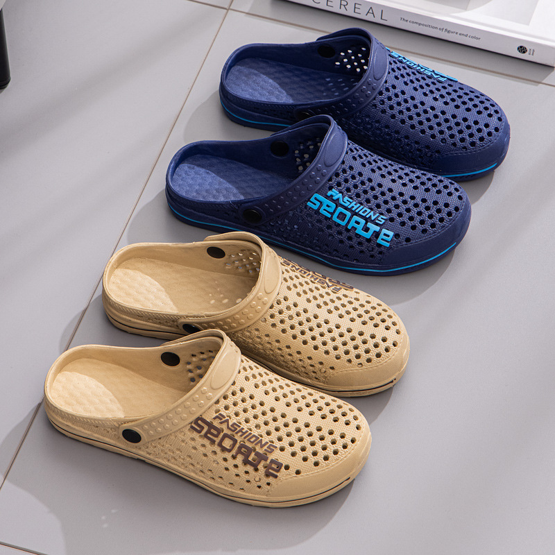 Men's Cave Shoes Summer New Style Outer Wear Soft Sole Non-slip Beach Sandals Thick Sole Nurses Baotou Two-wear Sandals
