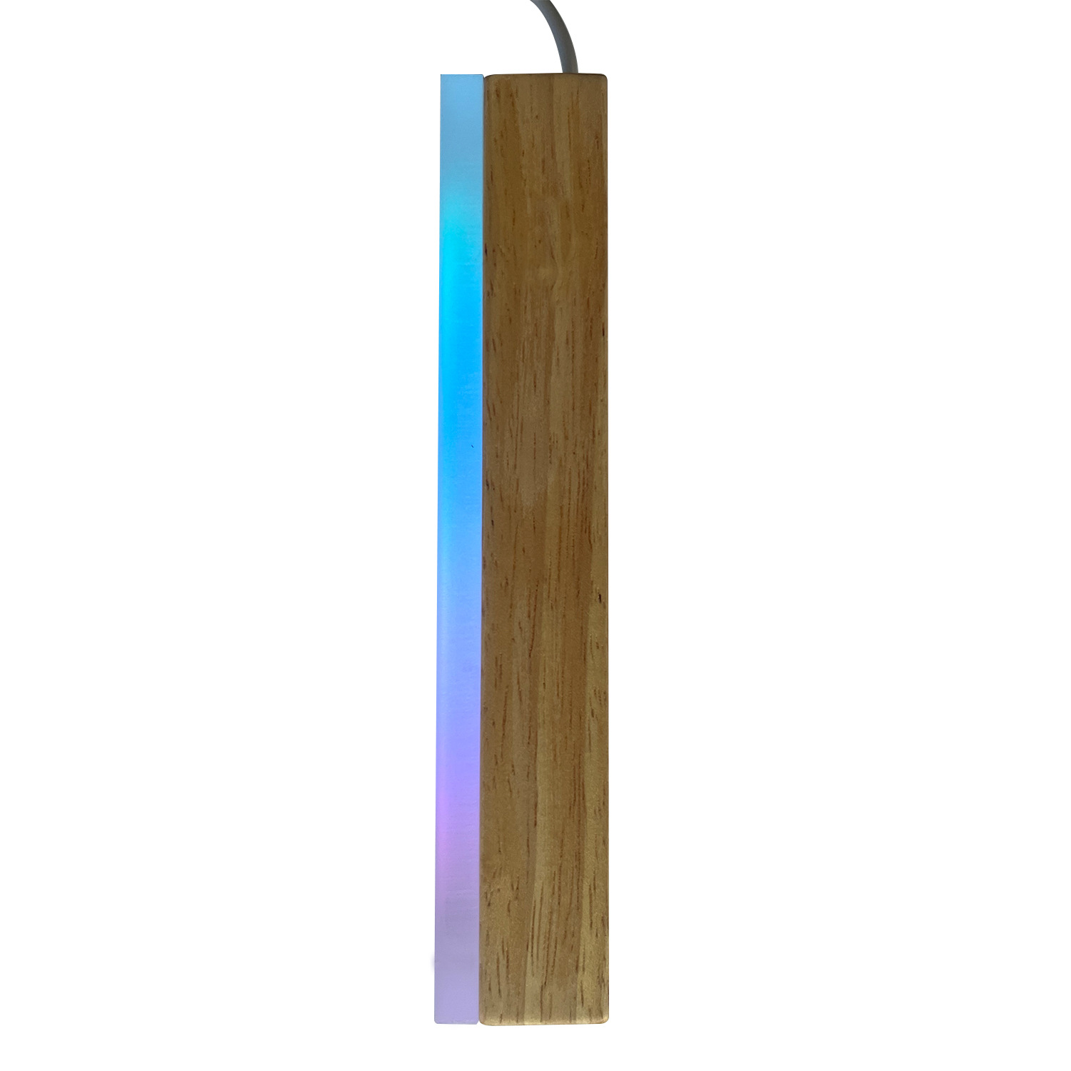 Solid wood LED lamp luminous base 3D acrylic night light DIY beech table lamp rectangular lighting base