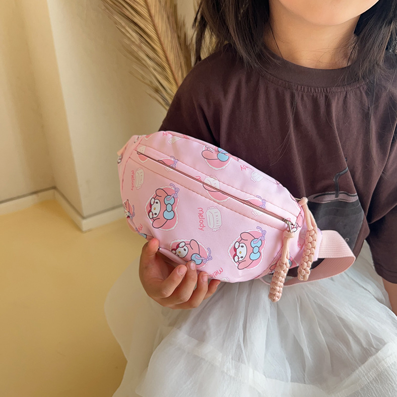 New Children's Waist Bag Shoulder Bag Small Fresh Cartoon Children's Chest Bag Large Capacity Macaron Casual Bag