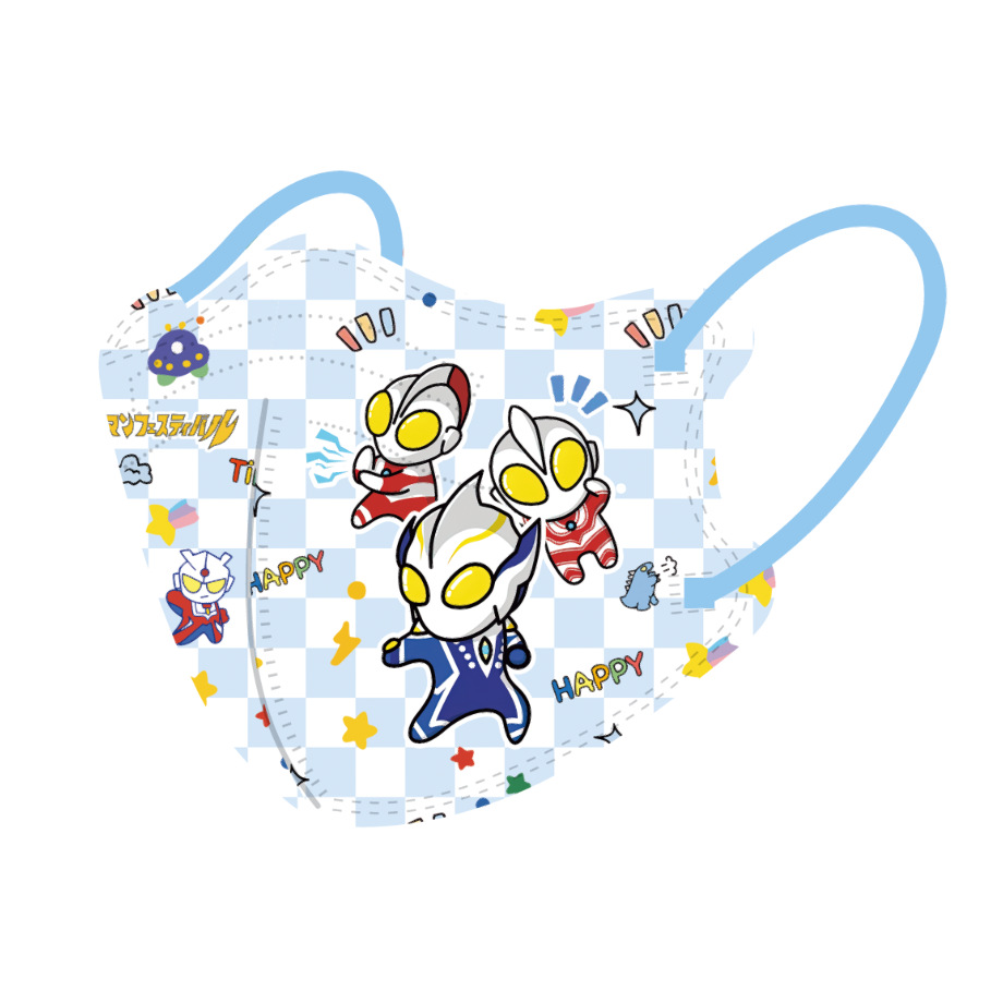 2023 new children's mask DiGa Ultraman 4D three-dimensional independent packaging disposable autumn and winter protective mask