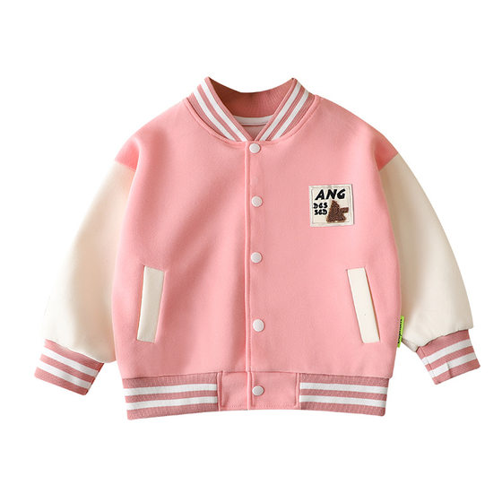 2023 New Children's Baseball Suit Baby's Autumn and Winter Thickened Casual Coat Mid-Big Children's Western Style Cardigan Sweater Children's Clothing