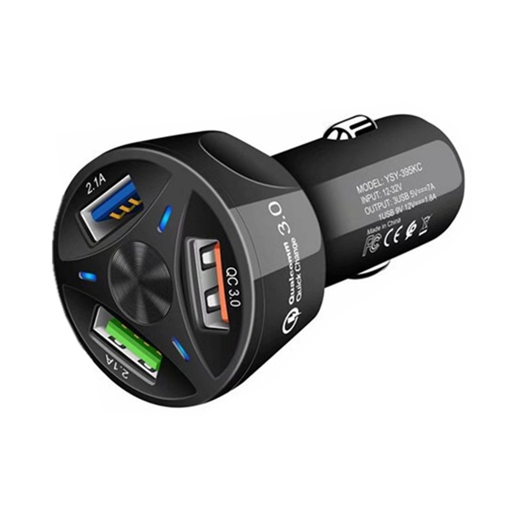 QC3.0 car charger fast charging head 3 USB car mobile phone charger one tow three car charger