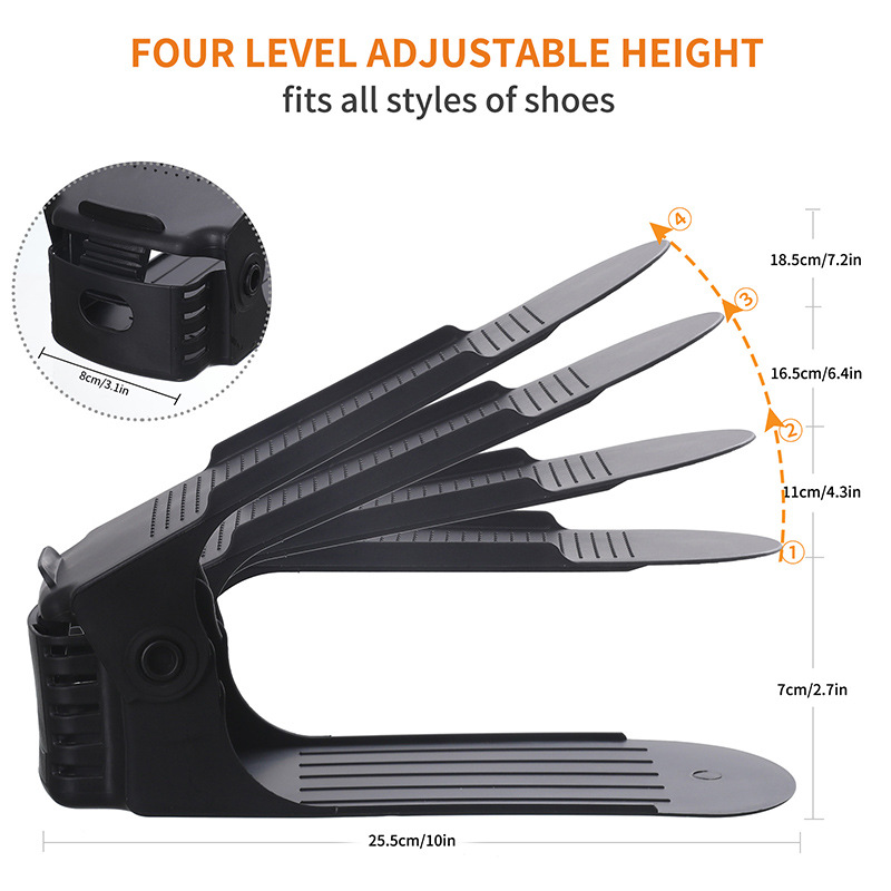 YX【20个】塑料鞋托双层一体式可调节防滑鞋托架鞋柜省空间整理