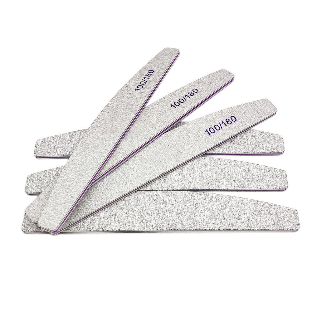 High quality professional nail file double-sided washable half moon thickened EVA rubber plate nail file