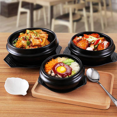 Stone pot special for bibimbap stone pot Korean ceramic pot braised chicken casserole rice pot high temperature resistant household tile pot casserole