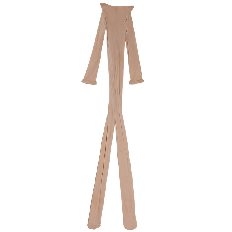 200kg back-off full-body one-piece socks open crotch sexy full-bag stockings velvet one-piece clothes white and black silk one-piece pants_voghion.com