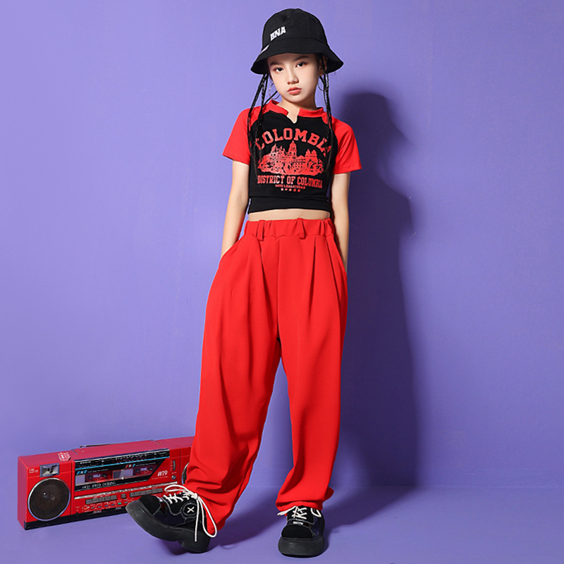新款韓版女童爵士舞服裝兒童女jazz露臍潮女孩子少兒街舞演出服裝