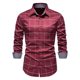 2023 new hot solid color plaid cardigan men's plus size casual loose comfortable shirt Amazon AliExpress