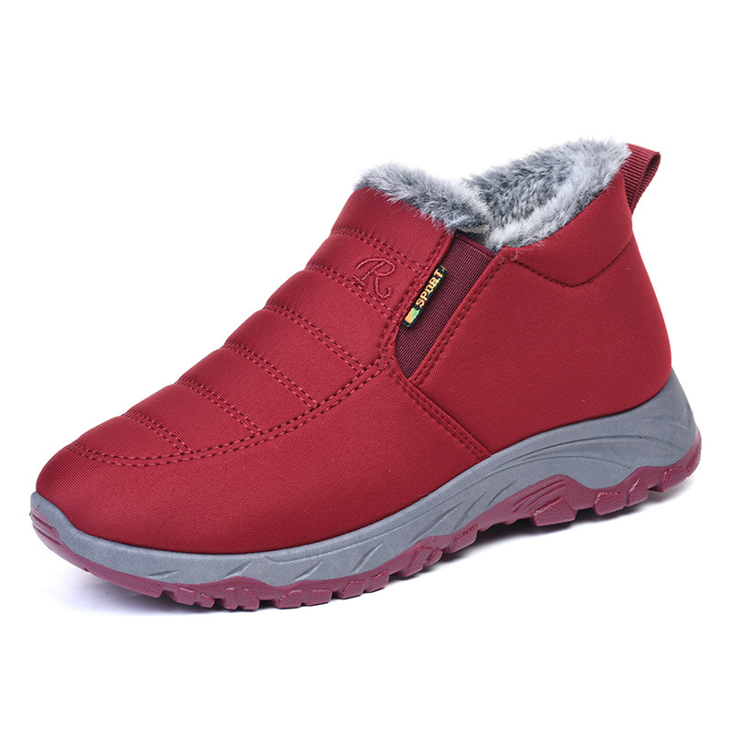 Winter Women's Cotton Shoes fleece-lined Cold-proof Warm-keeping Mountaineering Shoes Waterproof Non-slip Middle-aged and Elderly Slip-on Mother Shoes