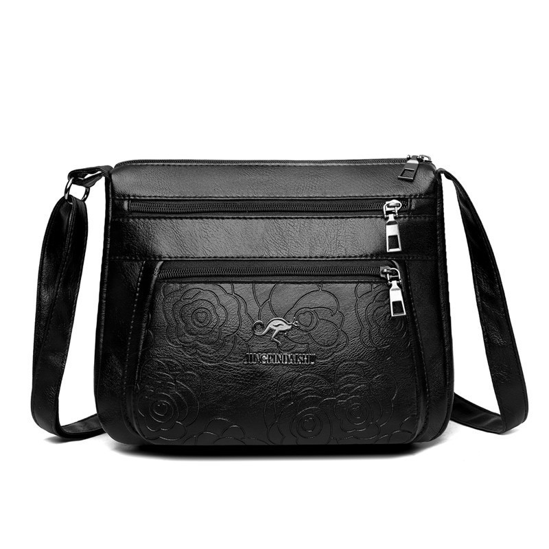 Genuine Leather Middle-aged Women's Bag Mother's Bag PU Bag Women's Middle-aged and Elderly Shoulder Crossbody Bag Mother-in-law Bag