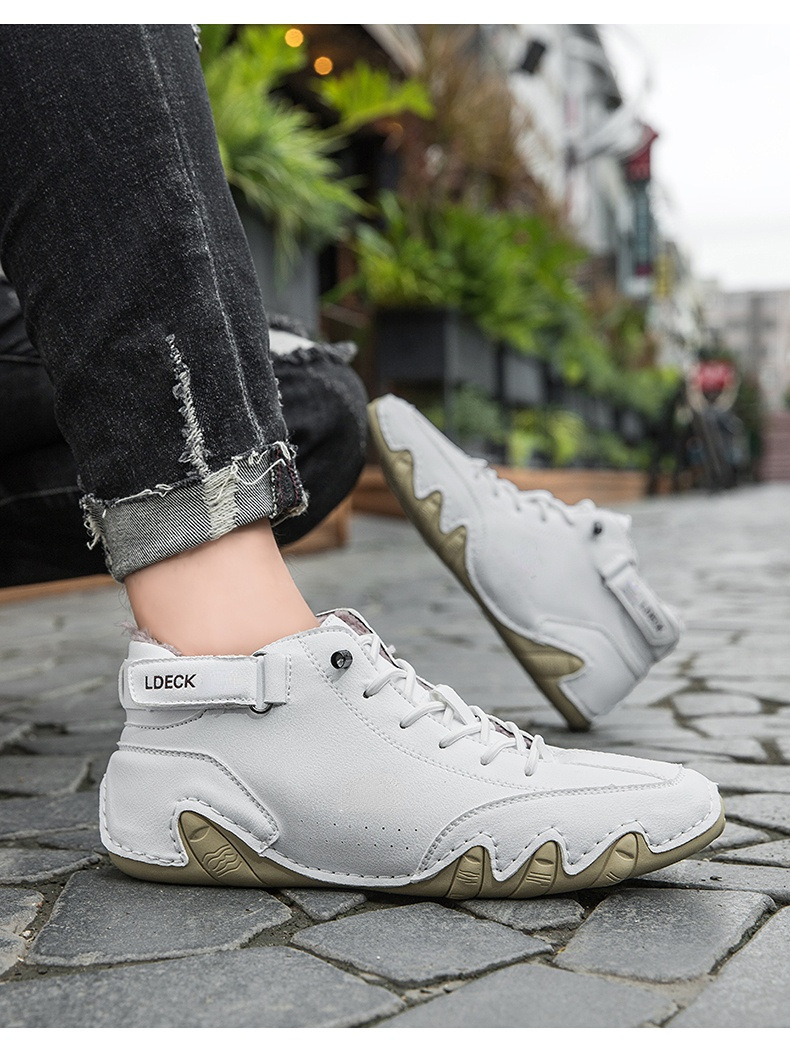 Cross-border Explosions Vinterfløyelsmartinstøvler Store størrelser Octopus Herre Varme Bomullssko Høye Herresportssko_voghion.com