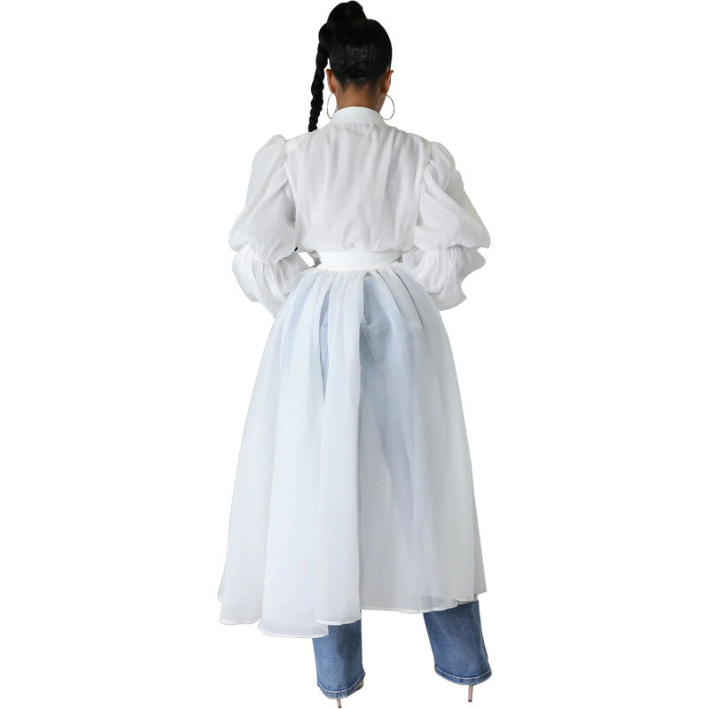 8685 European and American women's fashion solid color dress long sleeve elegant skirt Amazon cross-border Autumn New Wholesale