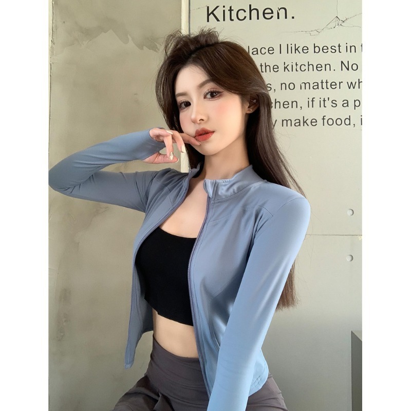 Cross-border Quick-drying Top High-end Sports Jacket Women's Tight Long-sleeved Top Outdoor Running Fitness Clothes Yoga Clothes