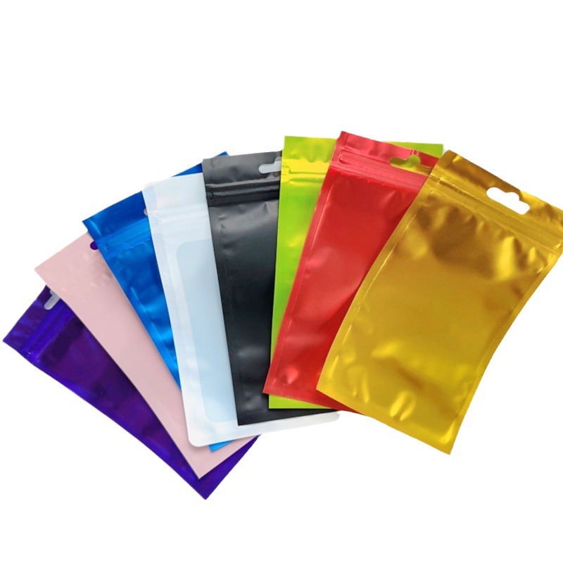 Color frosted window Yin and Yang aluminum foil bag ziplock bag mobile phone shell plastic bag accessories composite bag jewelry packaging bag