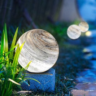 Outdoor Waterproof Garden Villa Courtyard Round Planet Lamp Column Head Lamp Wall Lamp Gate Column Lamp Villa Column Lamp