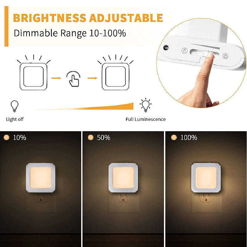 Induction night light night light night light feeding light square light guide plate night light positive white 6000K