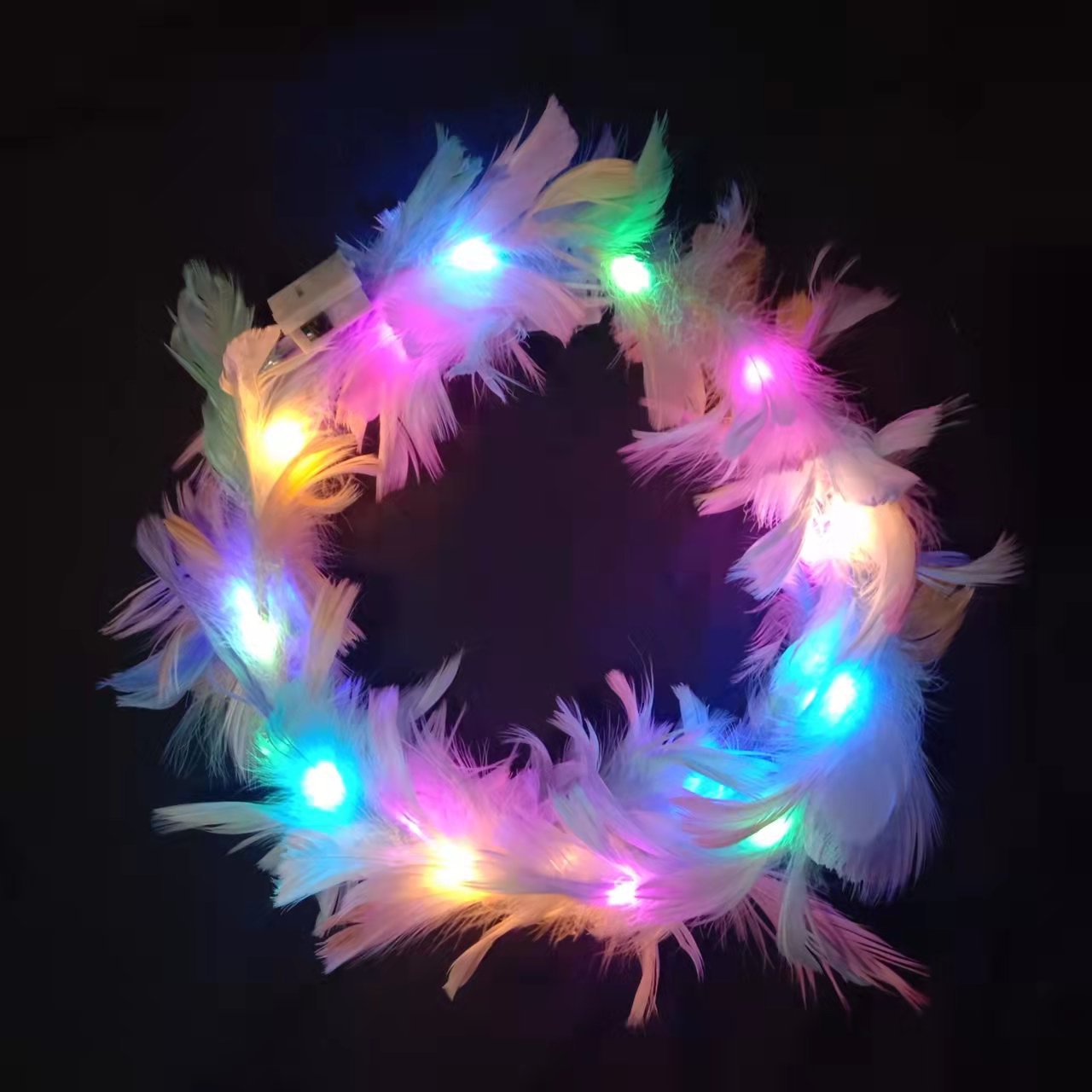 New fairy luminous feather headband toy angel goose feather Garland headdress headband toy stall toy