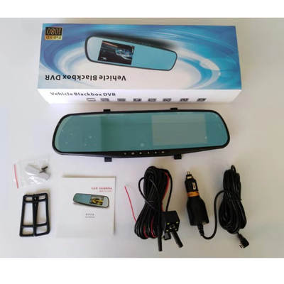 Source factory 0.9 billion 4.3 inch driving recorder HD dual lens Car Rearview mirror dual recording reversing Image dvr