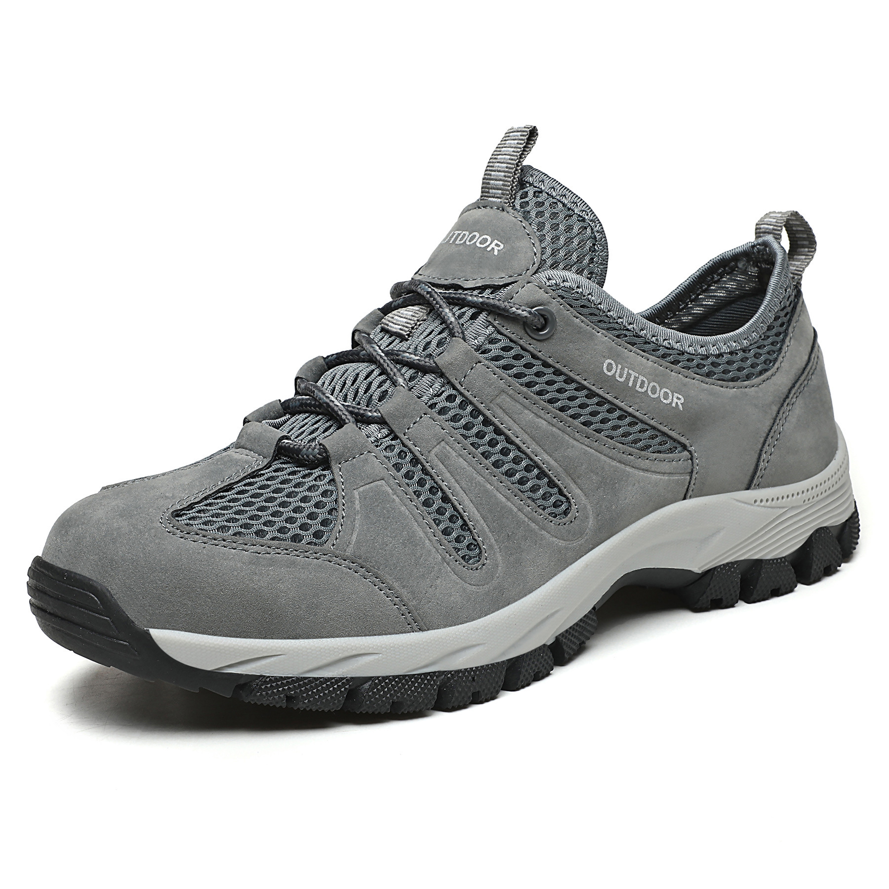 2023 men's shoes mesh outdoor hiking shoes non-slip sports leisure spring and autumn middle-aged father travel breathable shoes