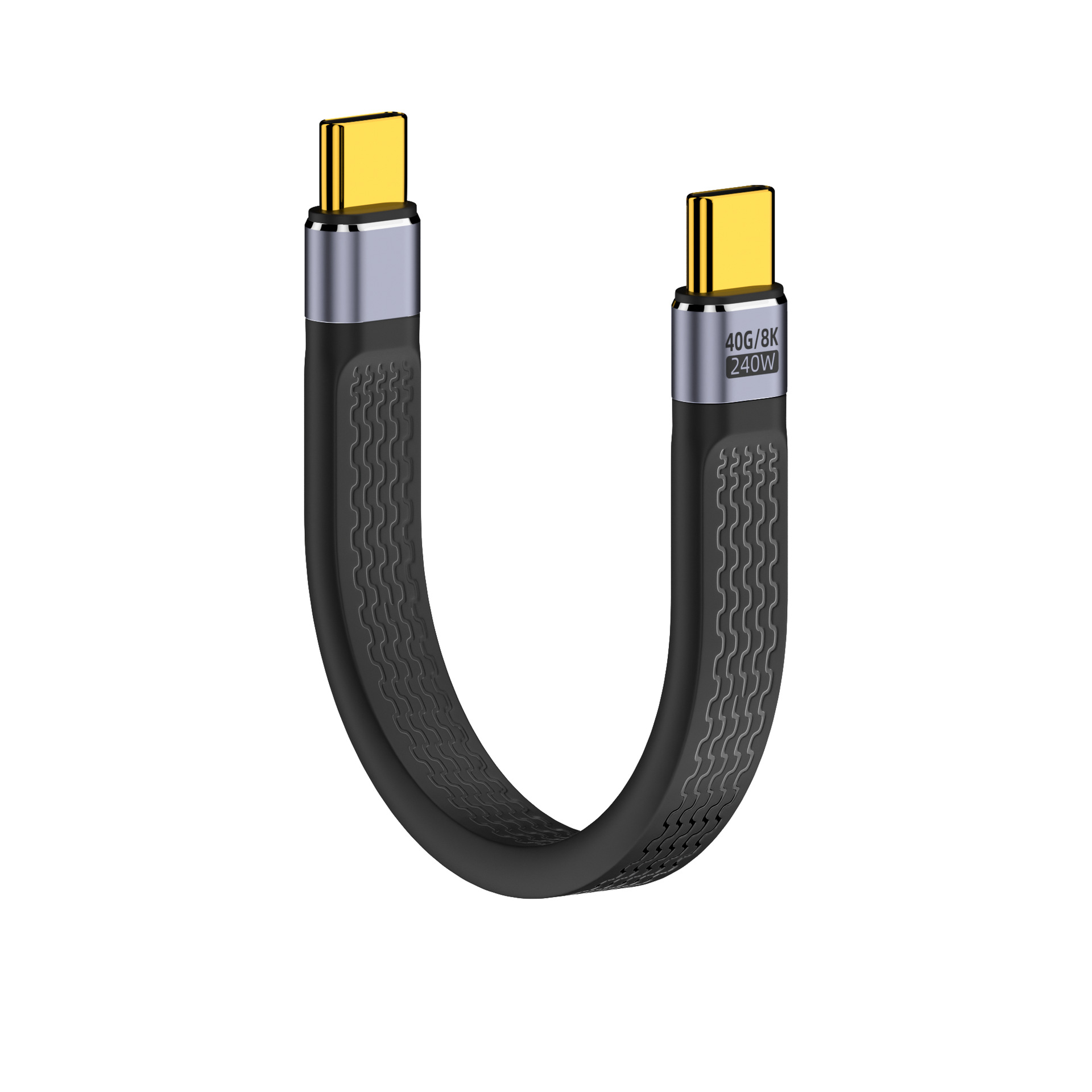 USB4 high-speed data line double-headed type-c male-to-male 40Gbps transmission FPC soft flat line 240W fast charging
