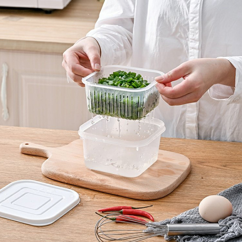 Q 5273 Scallion Preservation Box Household Kitchen Scallion Ginger Garlic Storage Preservation Box Storage Box Refrigerator Storage Box