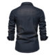2024 Foreign Trade Cross-border Men's European-size Denim Shirt Men's Casual Solid Color Men's Dannin Long-sleeved Shirt
