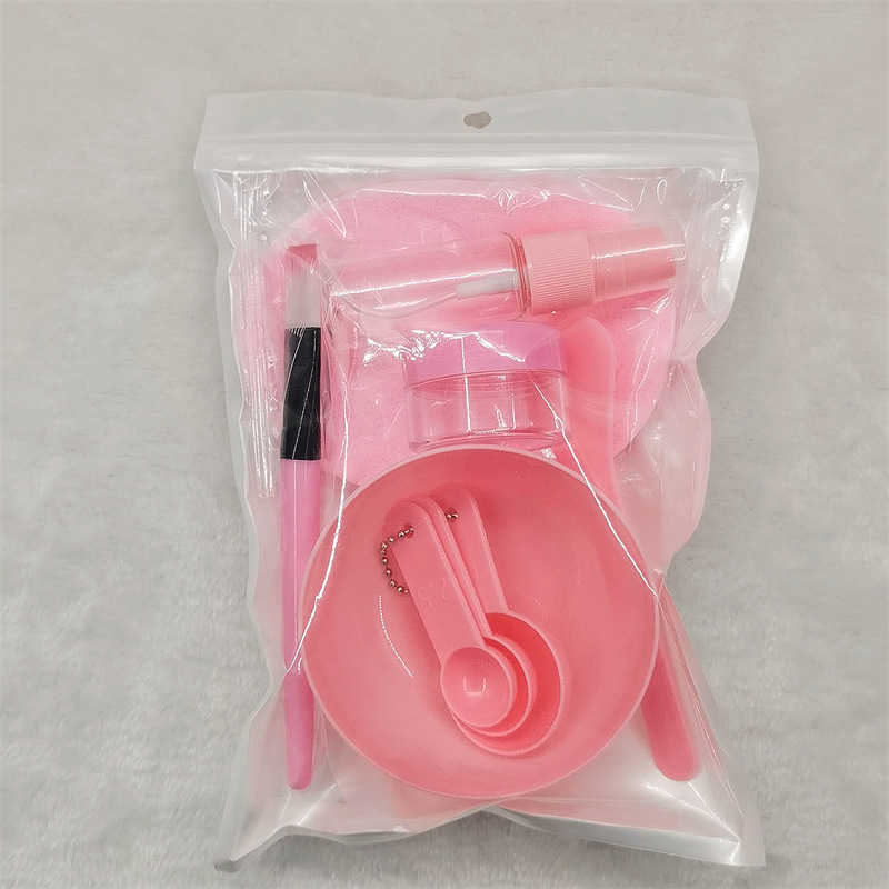 Make-up 9-piece Cosmetic Bowl Scraper Measuring Spoon Spray Bottle Cleansing Puff DIY Homemade Mask Tool 9-piece Set