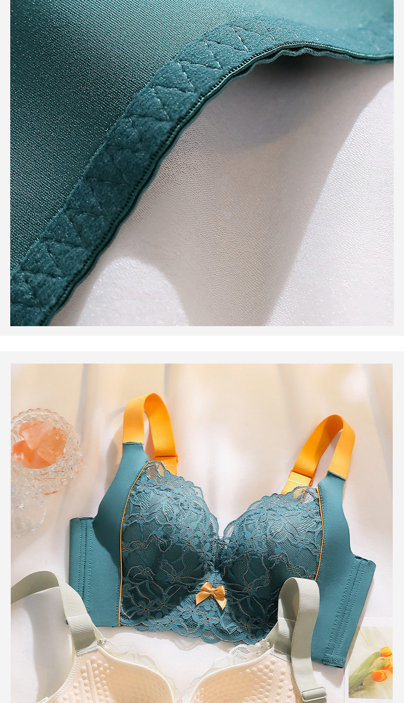 Große Größen Unterwäsche Damen Dünner Push-Up Verstellbarer Brustverschluss für dicke Mädchen Kleine Größe Mädchen Latex Spitzen-BH_voghion.com