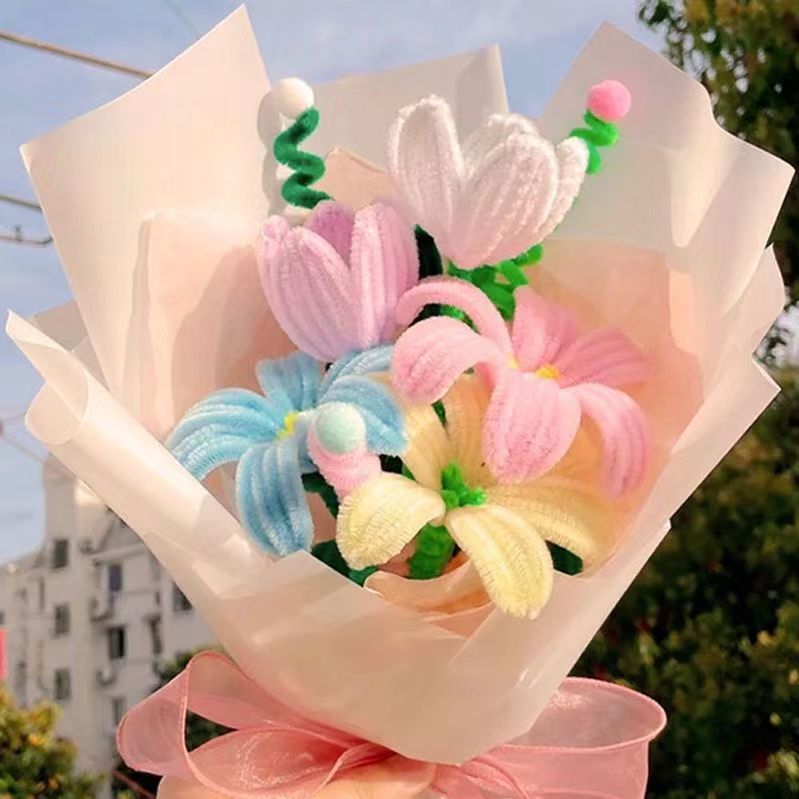 Новый Macaron Color Twist Шерстяная палочка Детский сад Материал ручной работы Детская игрушка DIY Плюшевая палочка Корень
