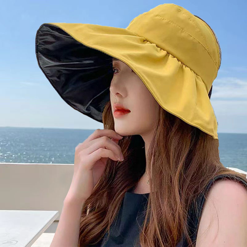 New summer hat women's fashion empty top sun protection hat UV protection cool hat portable foldable outdoor sun hat