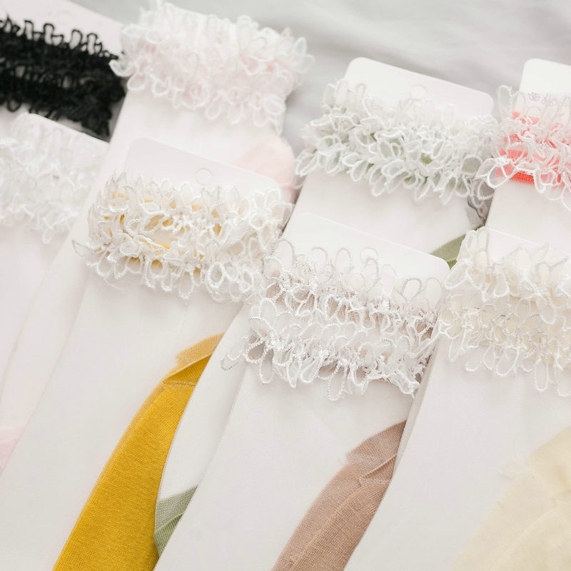 Summer new lace card socks solid color mesh women's socks tide socks invisible socks thin breathable lace socks