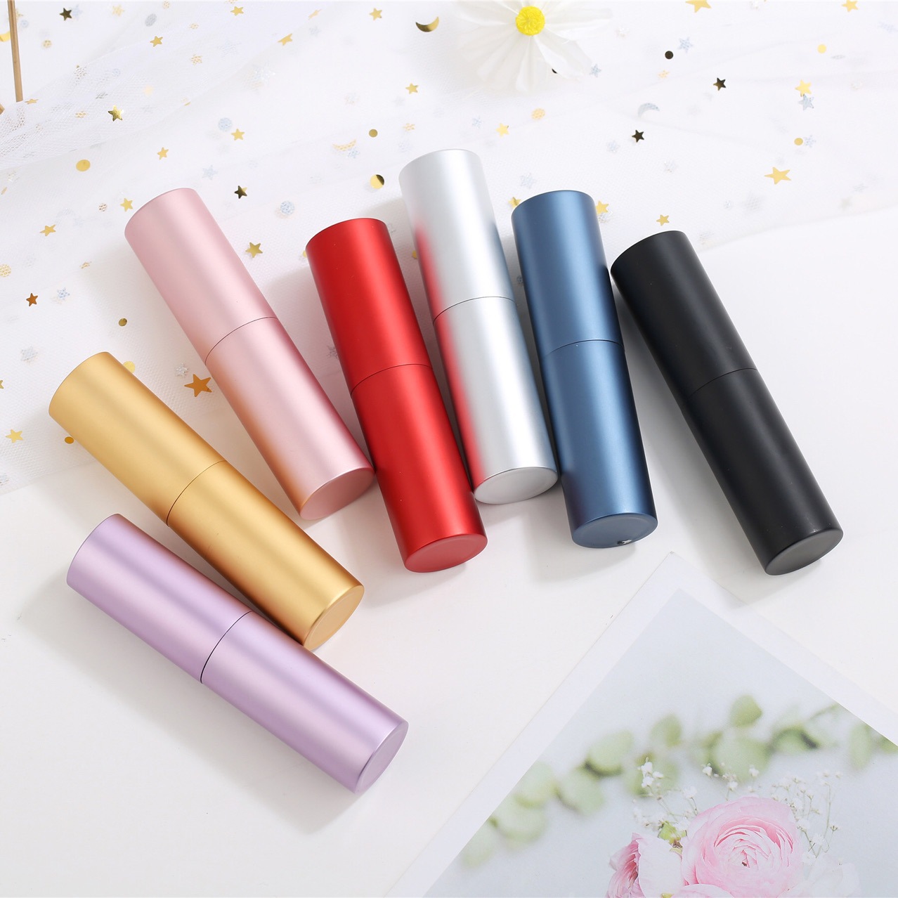8ml10ml20ml aluminum perfume bottle portable glass spray bottle high-grade rotating round perfume bottle