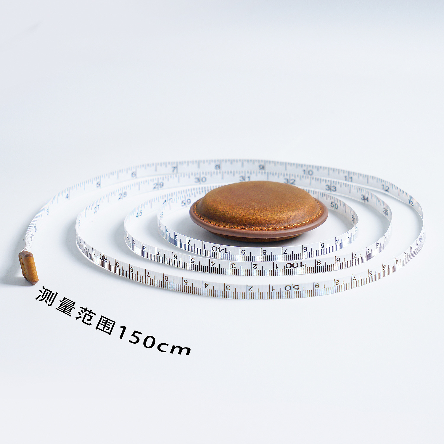 Crazy Horse Leather Handmade Mini Tape Measure Top Layer Cowhide Ruler Vintage Tape Measure Leather Keychain Pendant Tape Measure