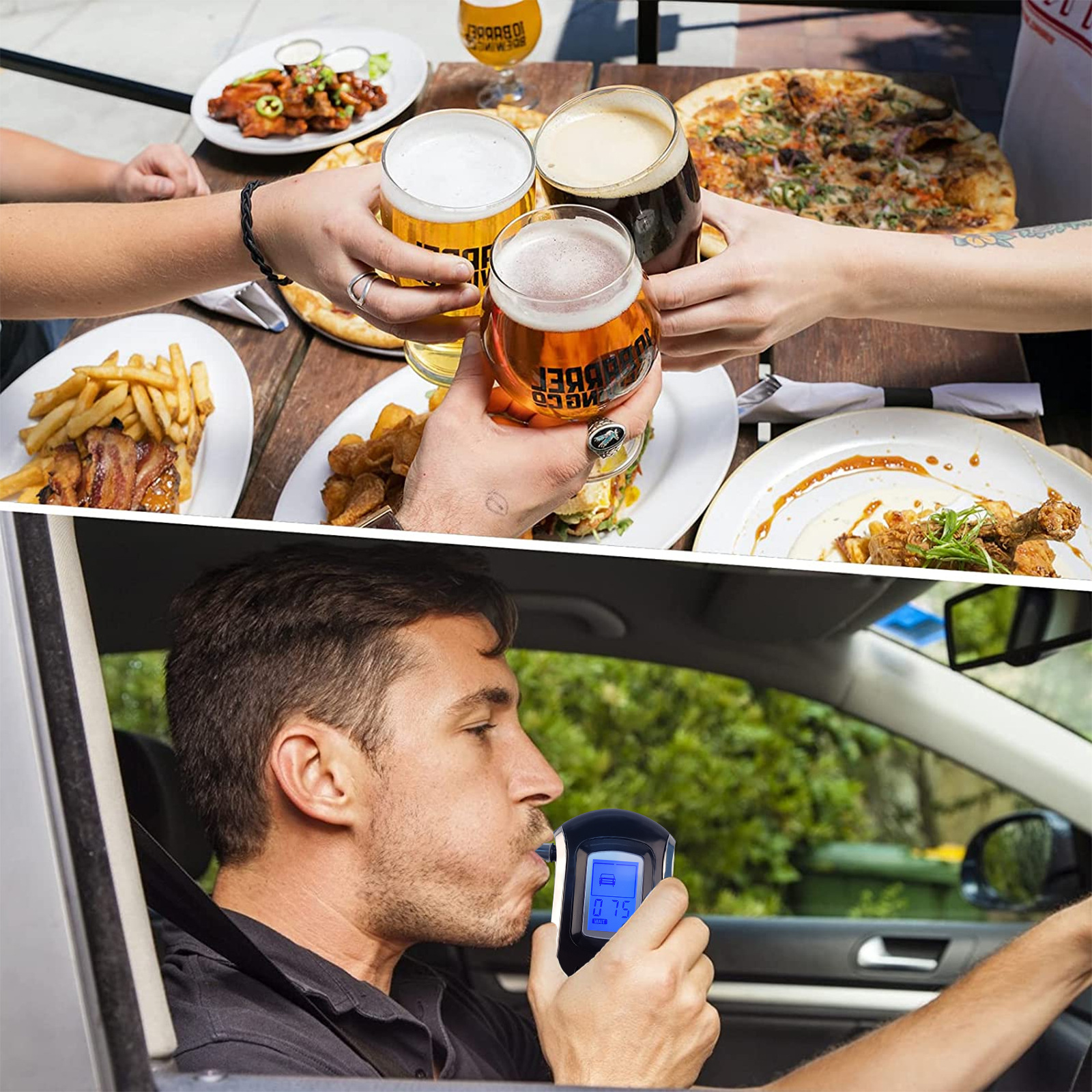 Cross-border English alcohol tester portable drunk driving tester mini blow AT6000 alcohol tester
