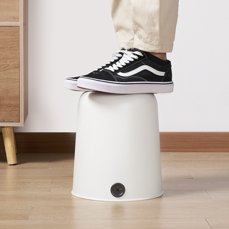 Simple trash can household kitchen living room bathroom paper basket round uncovered plastic thick trash can Wholesale