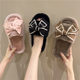 Cross-border foreign trade new LOVE bow Mao Mao slippers women's autumn and winter fashion home warm floor cotton slippers