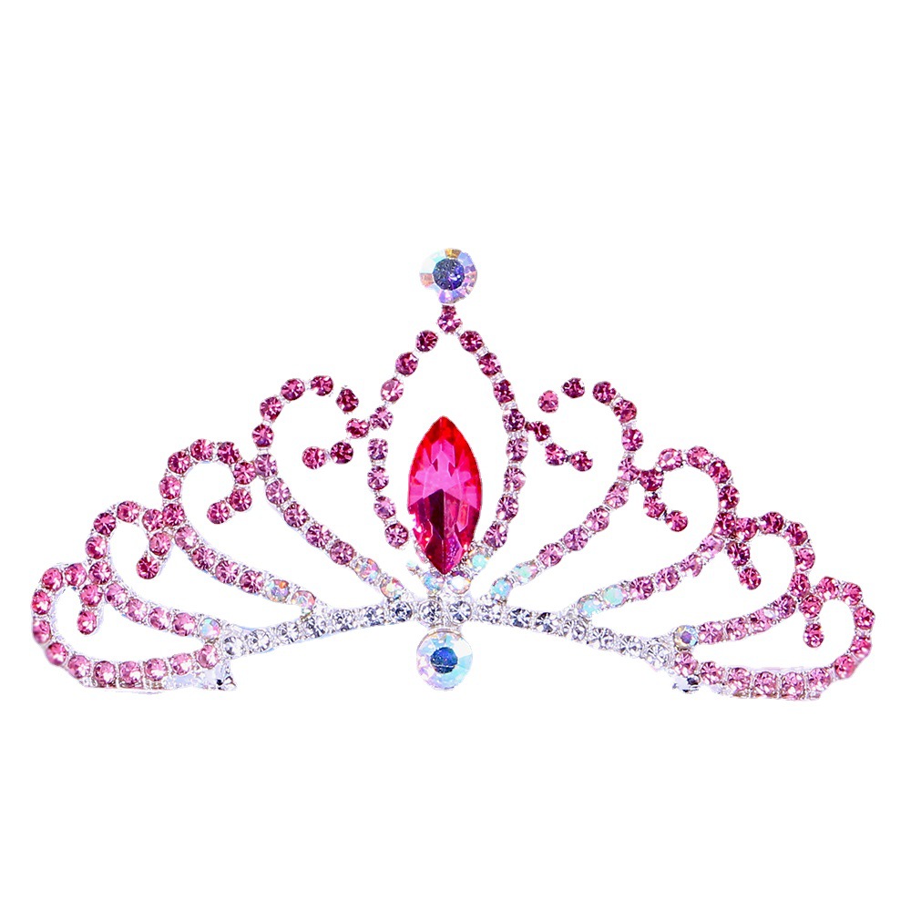 Kids Hot Sale Crown Hair Comb Summer Girls Hair Comb Girls Birthday Holiday Gift Beautiful Diamond Party Crown