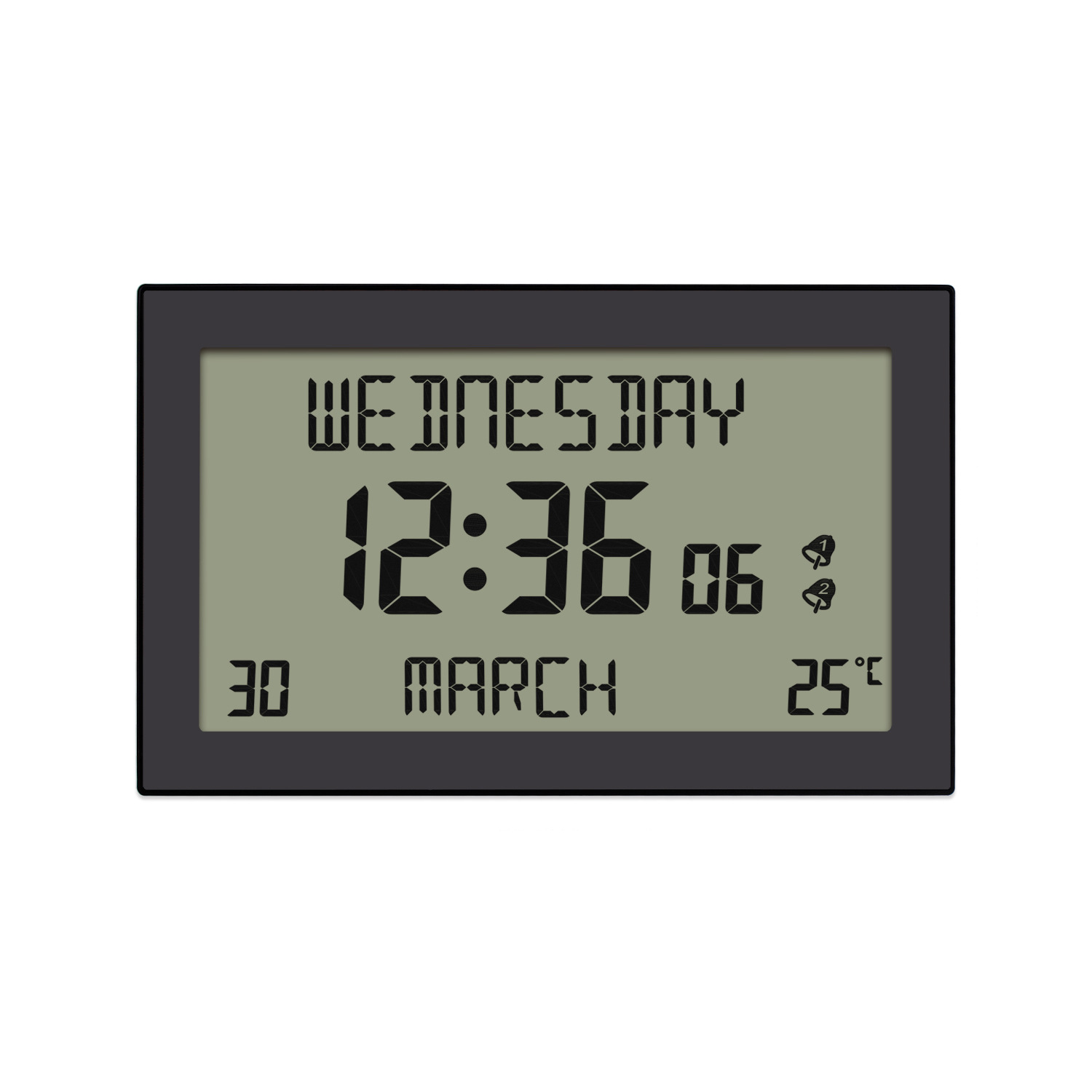 Europe and the United States cross-border latest week multi-country week full display living room bedroom wall clock LCD multi-function alarm clock table clock