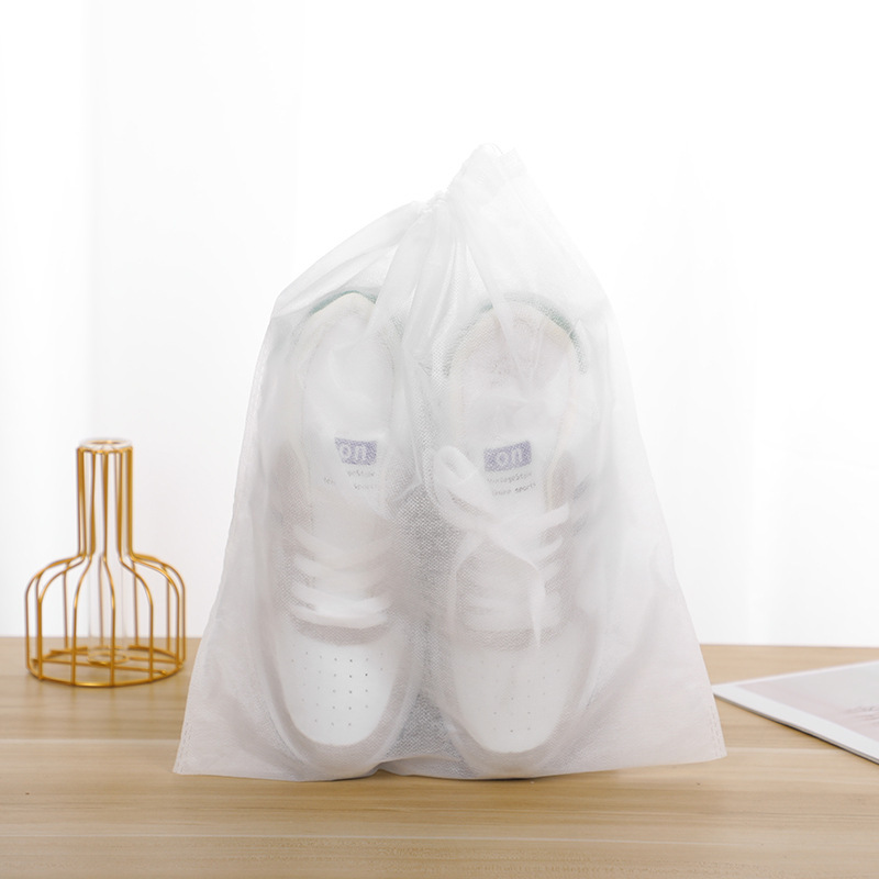 Non-woven Dustproof Bag Transparent Dirty-isolated Drawstring Storage Bag Travel Clothes Shoes Bundle Pocket Breathable Storage Bag