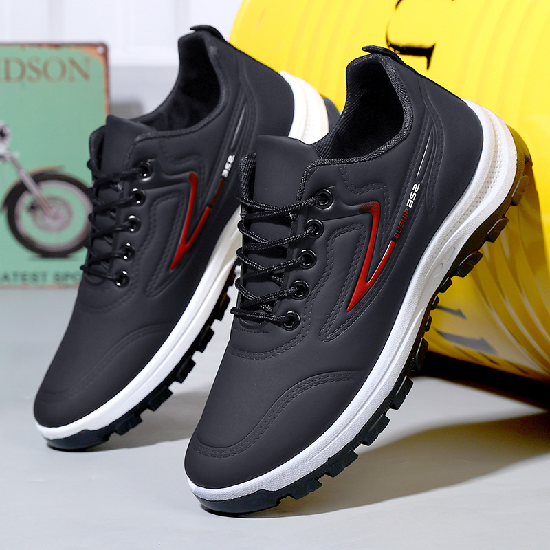 2023 New Four Seasons Sports Korean Style All-match Casual Trendy Running Student Shoes Leather Top Waterproof Torre Shoes