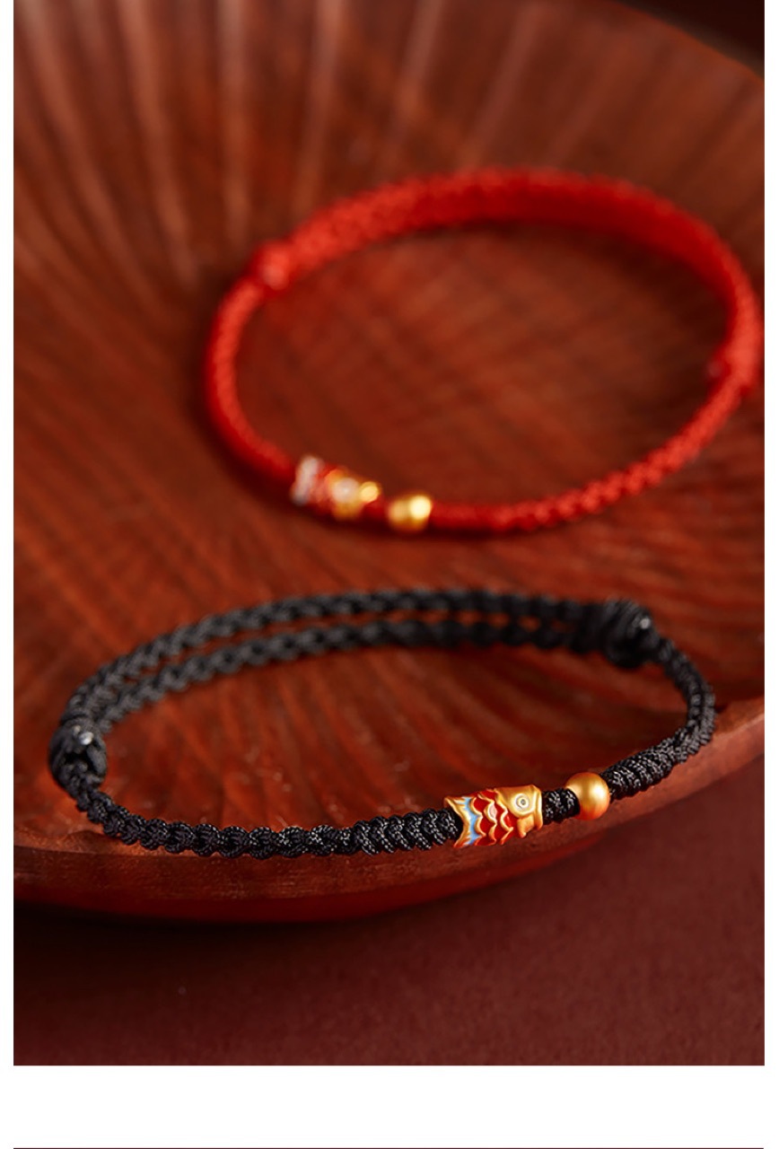 Koi Benmingnian Red Hand Rope Red Rope Bracelet Women's Woven Hand Rope Men's Anklet Shore Gift