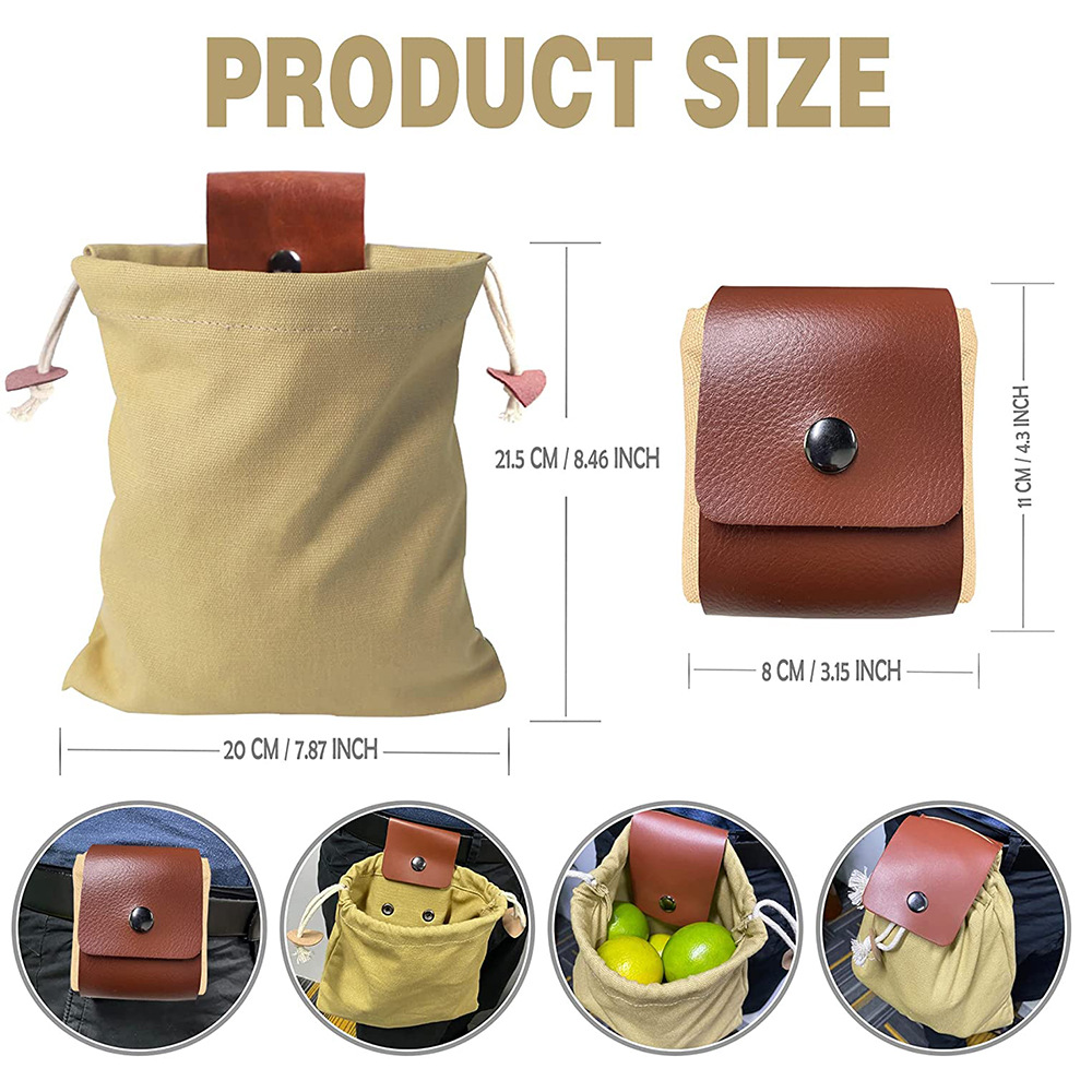 Foraging Pouch outdoor Foraging bag fruit picking bag waist hanging tool bag jungle storage bag storage bag