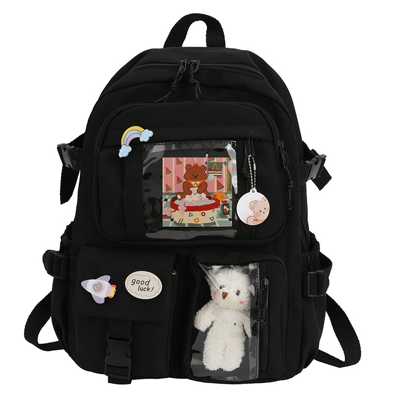 ins-style Large Capacity High School Student Schoolbag Women's Korean-style Harajuku ulzzang All-match Backpack for Junior High School Students Backpack