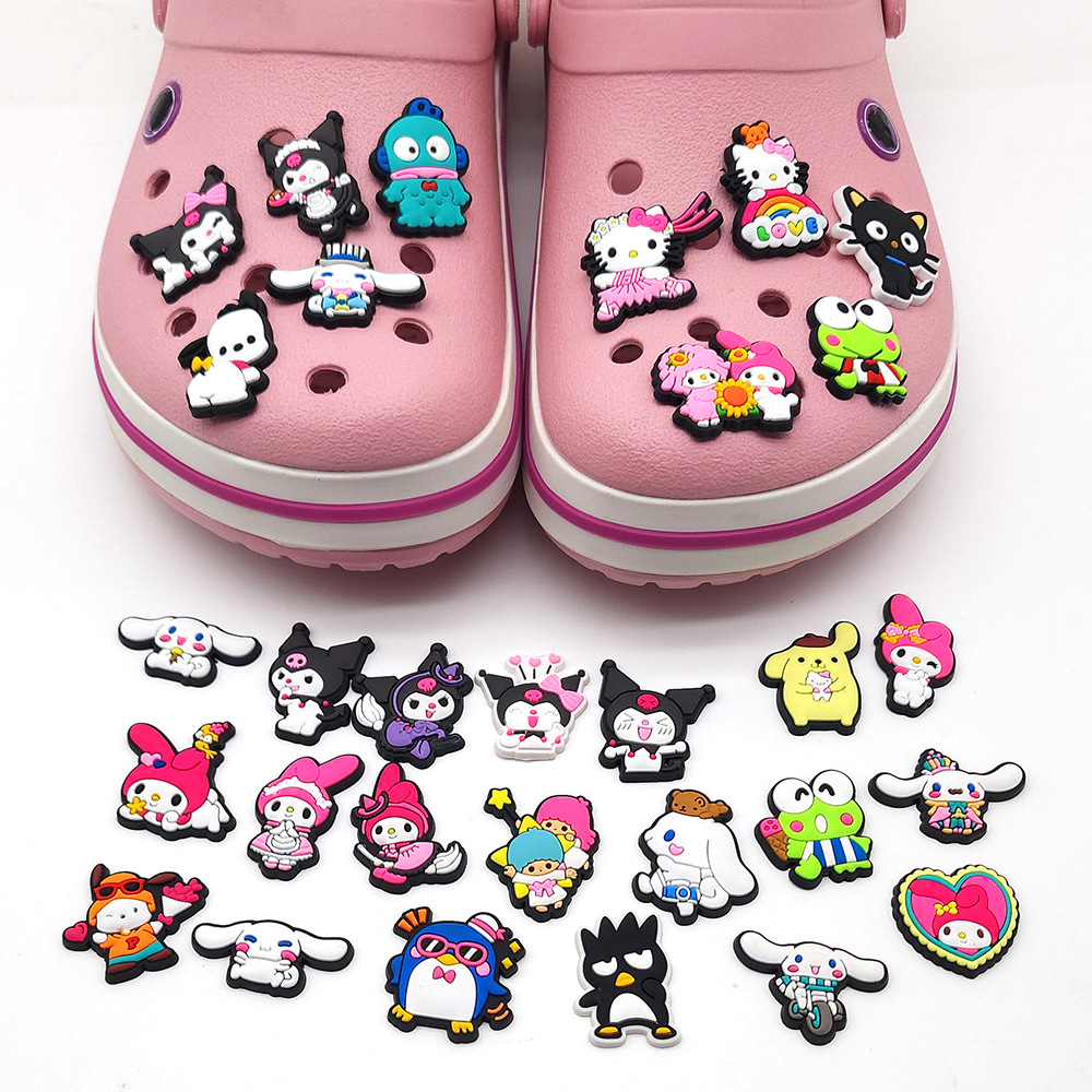 New Sanrio Cute Cartoon Cave Shoes Shoes Flower Shoes Buckle Sun Man Soft Rubber Shoes Accessories Jewelry Decorative Buckle Wholesale