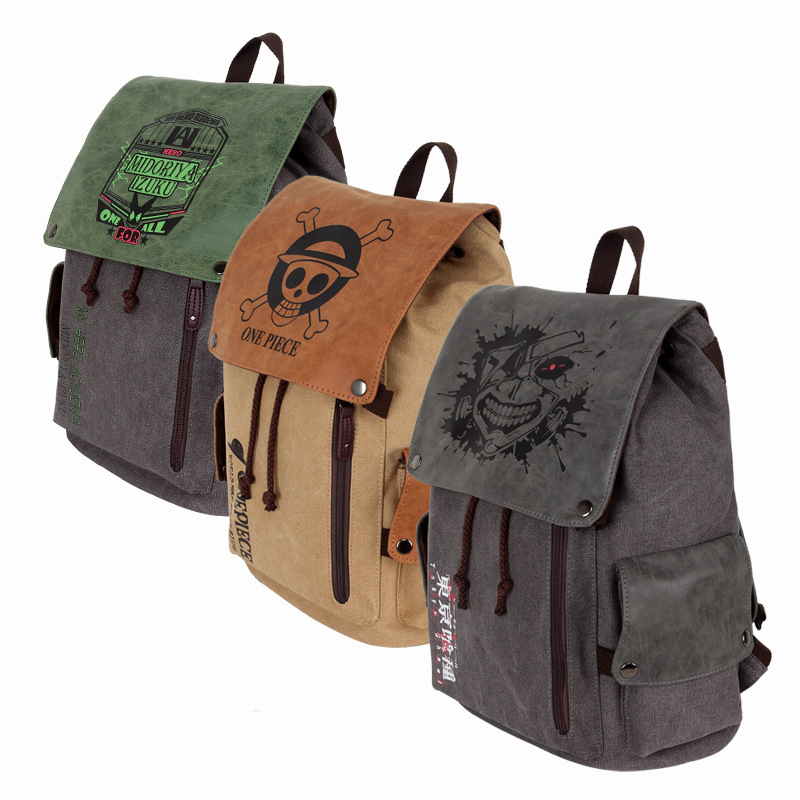 Anime Backpack Schoolbag Backpack Tokyo Avengers Fairy Tail One Piece Green Valley Canvas Schoolbag