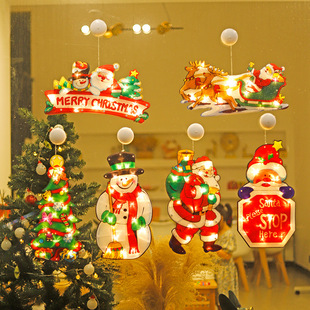 LED Christmas decoration lights Santa Claus snowman shape window suction plate lights Christmas tree decoration lights festival lights