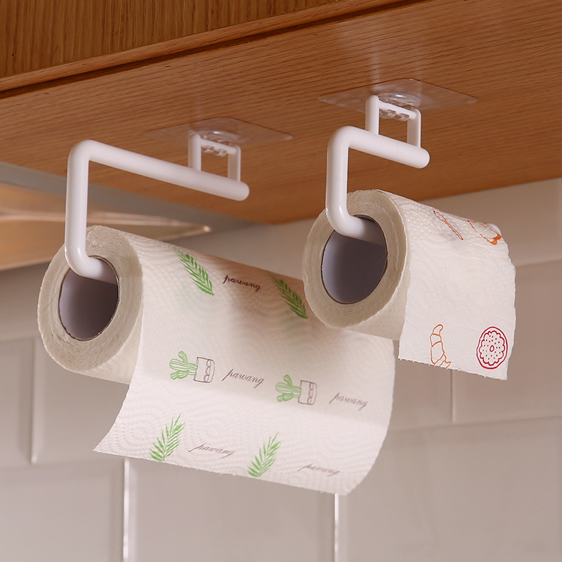 Punch-free Kitchen Special Tissue Holder Roll Paper Holder Hanger Preservation Film Storage Rack Toilet Paper Hook Rag Holder