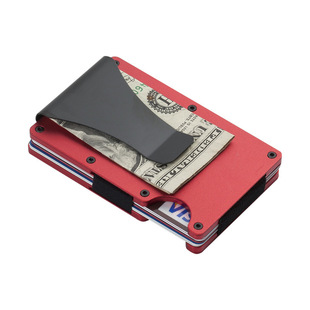 AMAZON AMAZON hot sale aluminum alloy RFID wallet card holder card holder anti-theft brush credit card bank card wallet